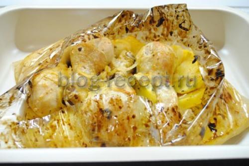 Куриные ножки в духовке с майонезом и картошкой. Куриные ножки с картошкой в духовке в рукаве