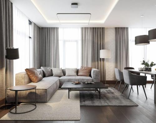 Гостиная в сером цвете. Особенности серого цвета для гостиной