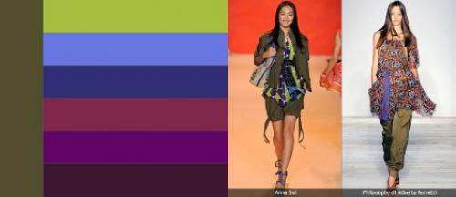 Таблица сочетания цветов в одежде.