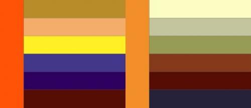 Таблица сочетания цветов в одежде.