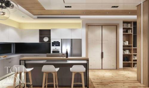 Кухонный гарнитур в однокомнатной квартире. Дизайн кухни в однокомнатной квартире (100 фото)