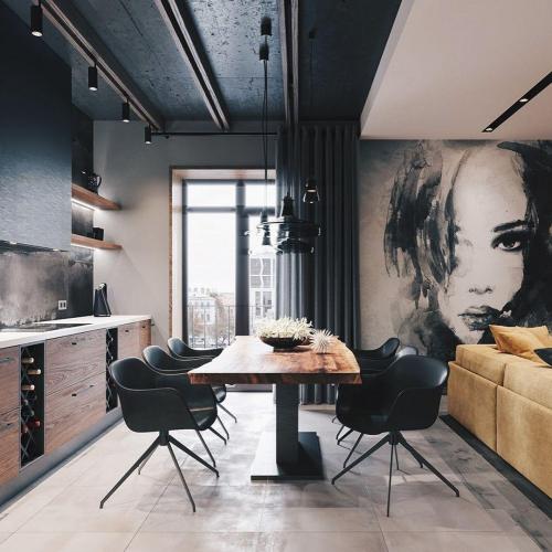 Кухонный гарнитур в однокомнатной квартире. Дизайн кухни в однокомнатной квартире (100 фото) 21 Кухонный гарнитур в однокомнатной квартире. Дизайн кухни в однокомнатной квартире (100 фото) 21