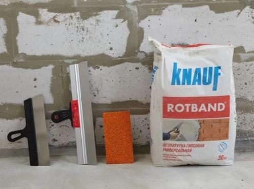 Какие инструменты необходимы для работы с гипсовой штукатуркой Knauf Ротбанд 30 кг. Особенности штукатурки