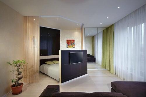 Дизайн спальни-гостиной 18 кв м. Отделка пола, стен и потолка в спальне-гостиной