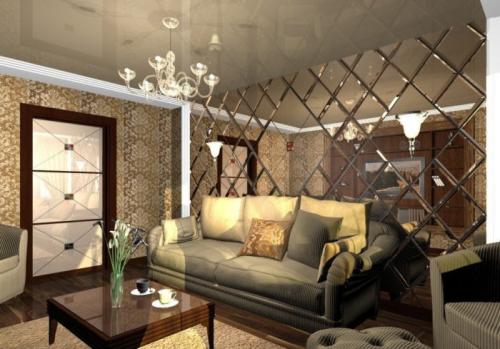 Освещение в маленькой гостиной. Иллюзия расширения пространства