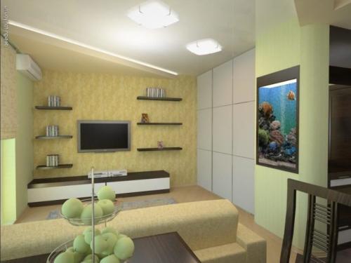 Освещение в маленькой гостиной. Иллюзия расширения пространства