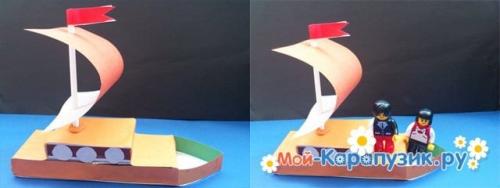 Поделки из бумаги для детей 4-5 лет пошагово. Кораблик из цветной бумаги