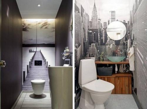 Отделка стен в маленьком туалете. (+60 фото) Дизайн маленького туалета 60 фото современные идеи