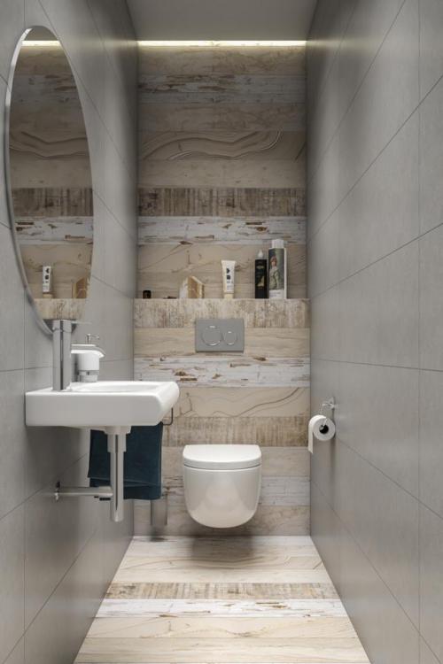 Стены в туалете дешево. Укладка плитки на стены в туалете