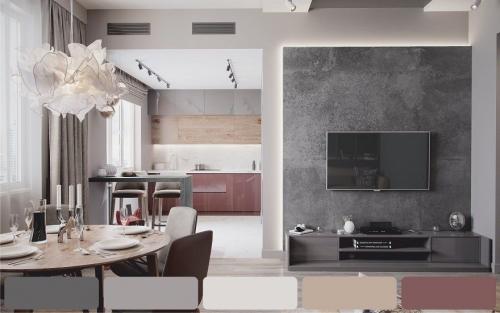 Серый цвет в интерьере и его сочетание с другими.. Сочетание серого с другими цветами в интерьере 07