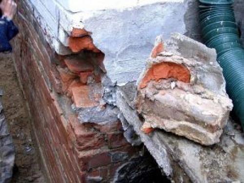 Ремонт фундамента кирпичного дома своими руками. Причины разрушения фундамента