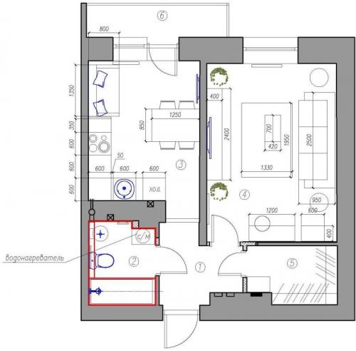 Бюджетный дизайн однокомнатной квартиры. Бюджетный дизайн интерьера для однокомнатной квартиры в мятных тонах