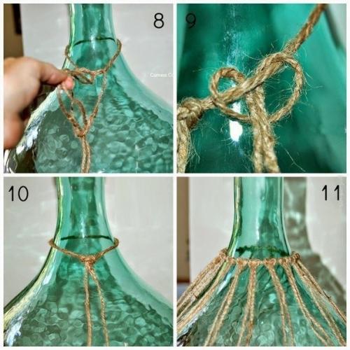 Шпагат из пластиковых бутылок. Украшение бутылок шпагатом