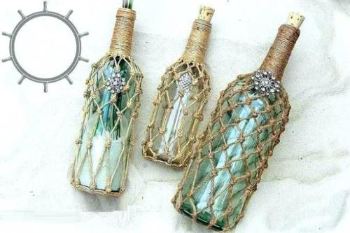 Шпагат из пластиковых бутылок. Украшение бутылок шпагатом