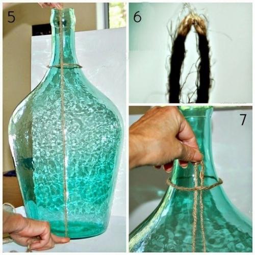 Шпагат из пластиковых бутылок. Украшение бутылок шпагатом