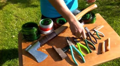 Станок для изготовления веревки из пластиковой бутылки. Веревка из пластиковой бутылки. Производство и применение