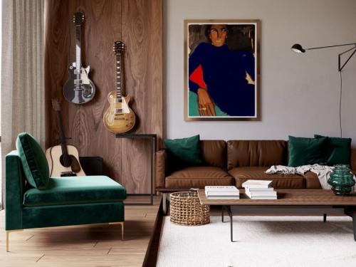 Дизайн однокомнатной квартиры 2022. Ретро, хиппи и кинфолк 04