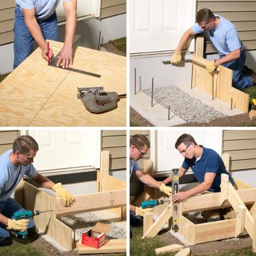 Входное крыльцо частного дома. Фундамент для крыльца