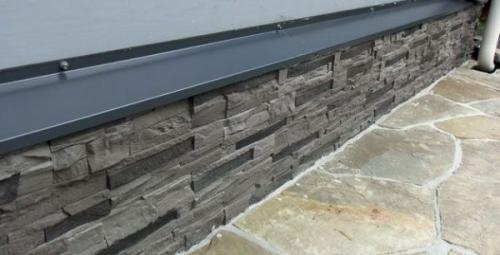 Отделка цоколя панелями. 