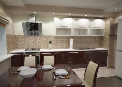 Бежевая кухня с яркими акцентами. Кухня в бежевых тонах: с серым, с белым, с яркими акцентами