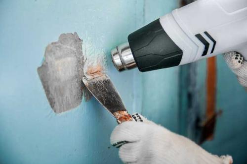 Как удалить старую краску со стен. Термические способы