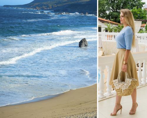 Бежевый с голубым в одежде. Бежевый + голубой = самое летнее сочетание