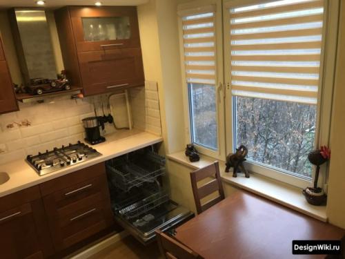 Дизайн кухни однокомнатной квартиры. Зонирование 35