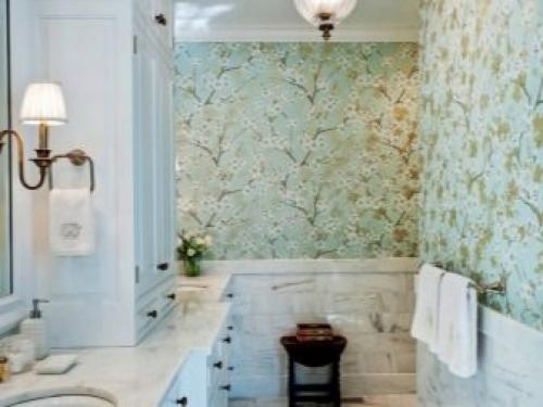 Отделка стен туалета обоями. 10 лучших видов обоев для отделки туалета 09