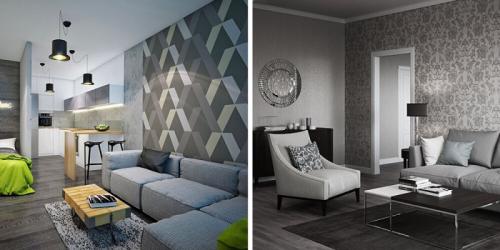 Серые обои для гостиной. Преимущества 38 Серые обои для гостиной. Преимущества 38