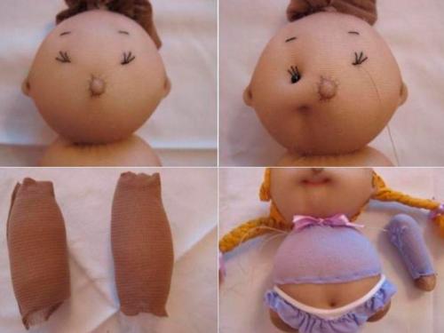 Как сделать открытый рот кукле из капрона. Куклы из капрона