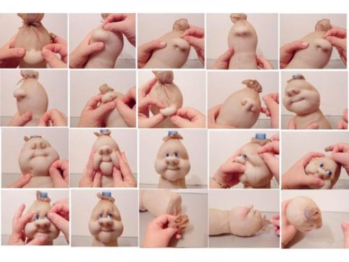 Как сделать открытый рот кукле из капрона. Куклы из капрона