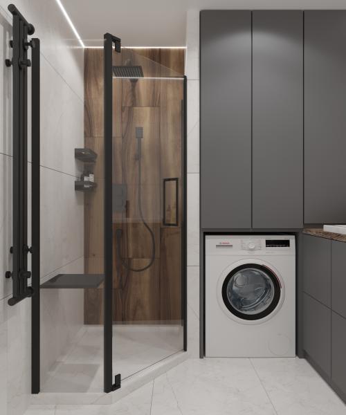 Дизайн ванной комнаты 2022 с душевой кабиной. Не выбиваться из стиля