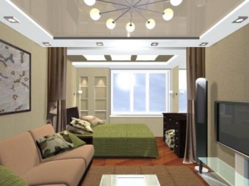 Как оформить гостиную-спальню в однушке. Гостиная спальня в однокомнатной квартире 15