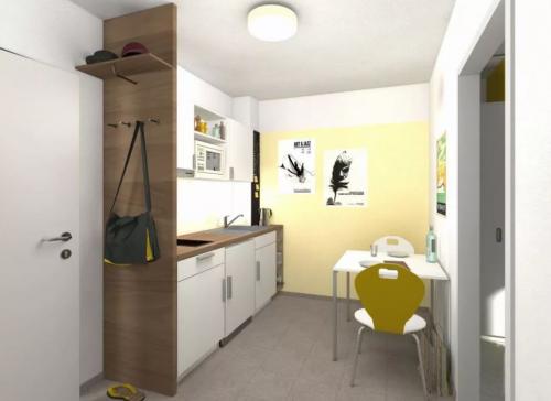 Как можно сделать студию с кухней в коридоре более функциональной