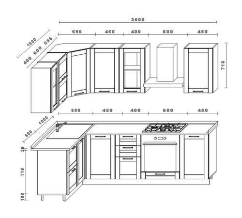 Стандартные размеры кухонных шкафов. Размеры кухонных шкафов, стандарты в зависимости от типа конструкции