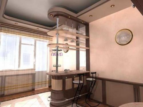 Барная стойка на кухне. Назначение и виды