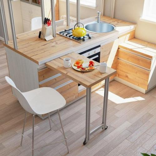 Барная стойка на кухне с полками. Способы размещения барной стойки на кухне небольшой площади