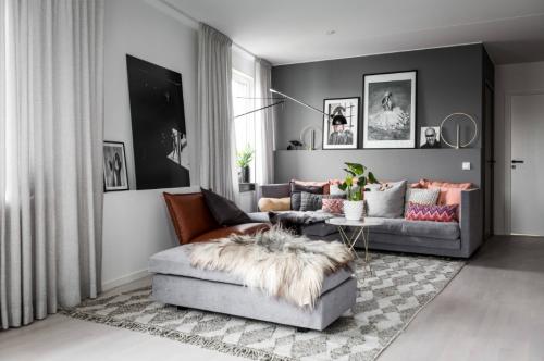 Серая мебель в интерьере гостиной. Варианты цветового решения в серой гостиной