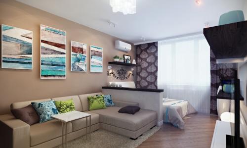 Как обустроить однокомнатную квартиру для двоих. Архитектурные приемы