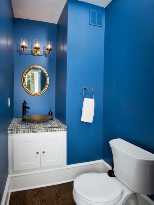 Фотографии отделки туалета различными материалами. Отделка стен 19