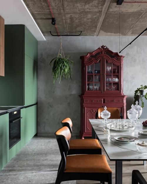 Завораживающий интерьер кухни - гостиной. 02