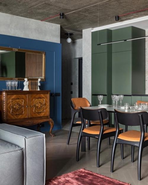 Завораживающий интерьер кухни - гостиной. 01