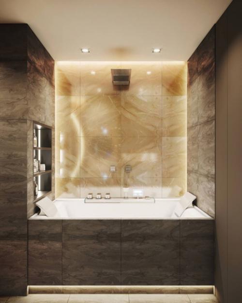 Ванная комната в теплых тонах. 01