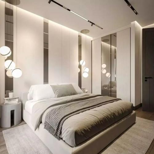 Интерьер кухни - гостиной и спальни в едином стиле. 06