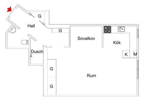 Квартира - студия, площадью 27 кв. 08