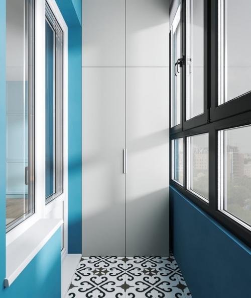 Двухкомнатная квартира с голубой кухней. 03