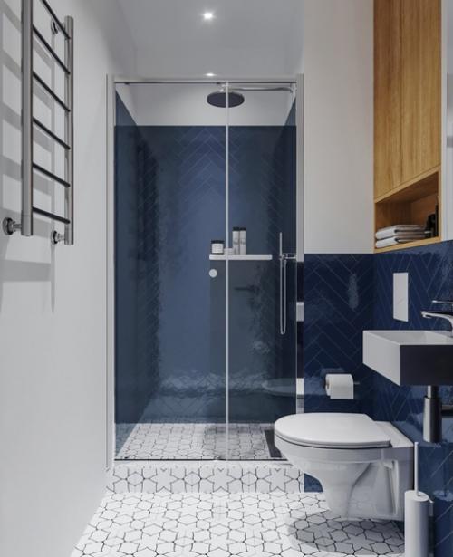 Двухкомнатная квартира с голубой кухней. 06