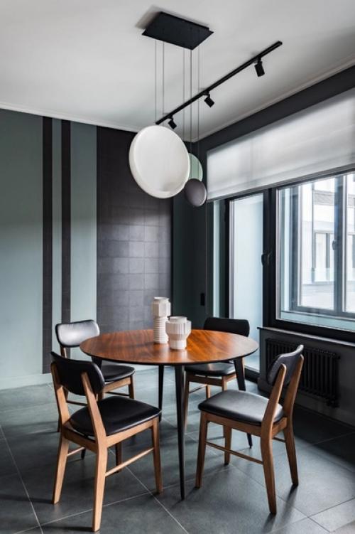 Современный интерьер однокомнатной квартиры в насыщенных природных оттенках. 05