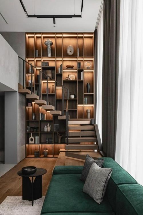 Этот реализованный интерьер квартиры создан специально для любителей музыки. 05