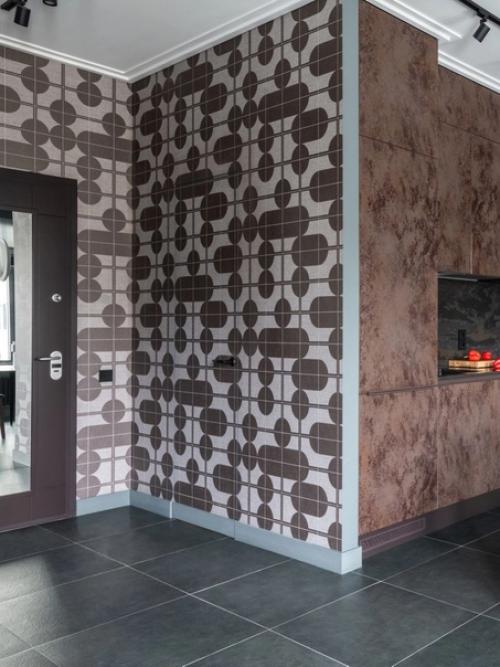 Современный интерьер однокомнатной квартиры в насыщенных природных оттенках. 02